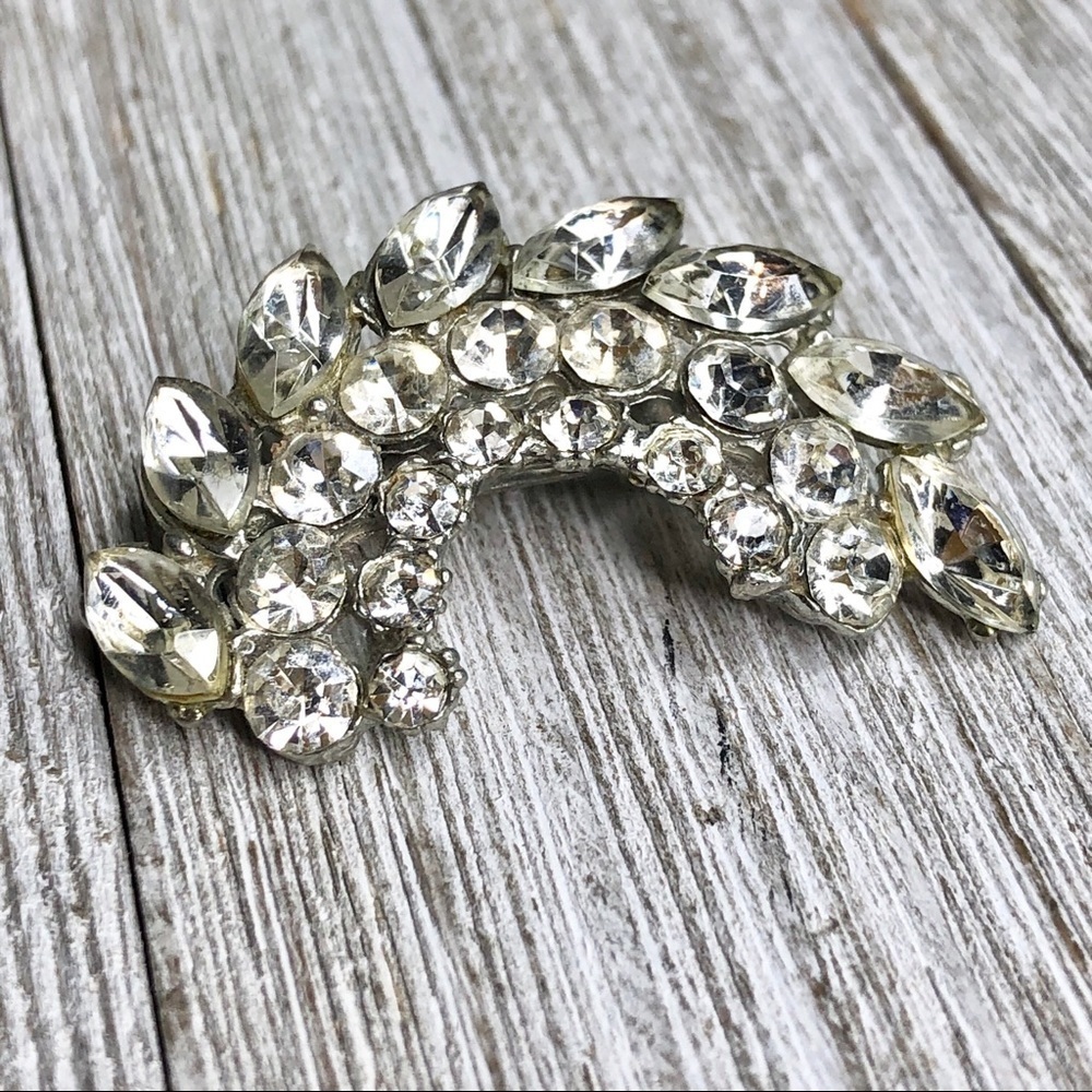 Vintage Clear Foil Backed Rhinestone Pin